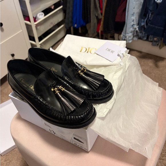 Dior Black Loafers with Gold Tassels - Picture 3 of 6